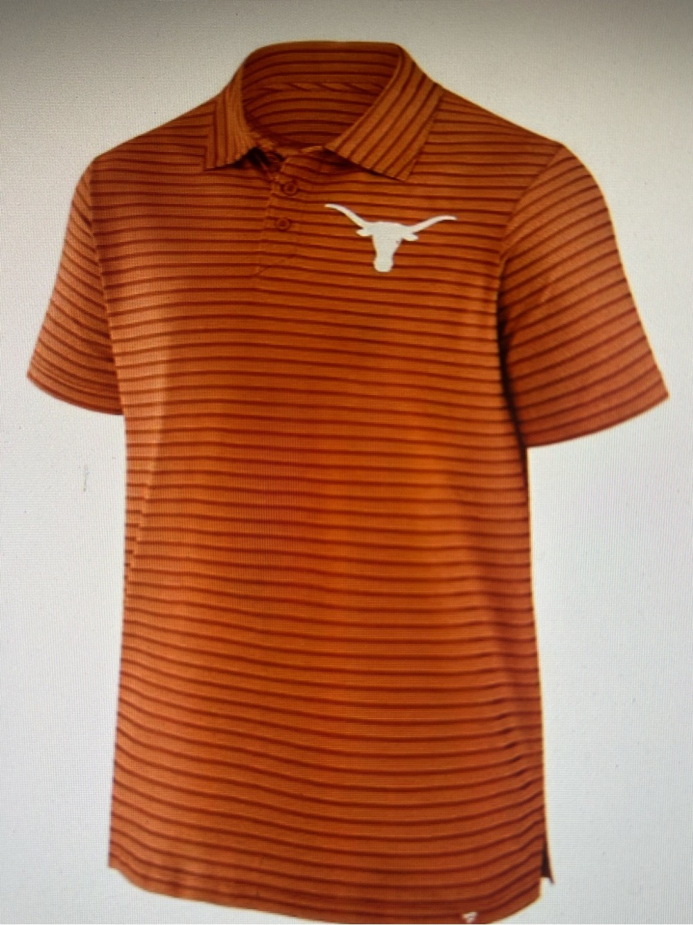 Texas Longhorns Men's Striped Burnt Orange Short Sleeve shirt. Size XL. NWTGS